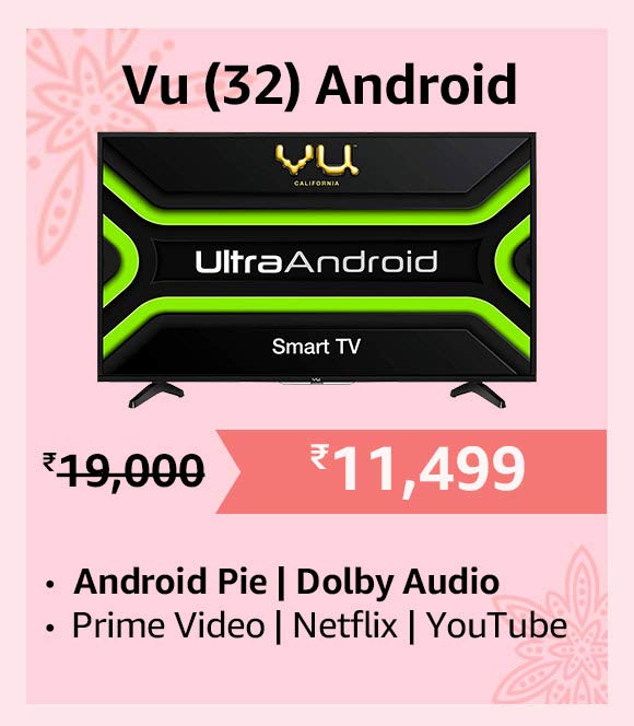 Amazon offers Pure Prism Panel 43 inches Full HD Ultra Android VU LED TV with Rs. 10000 discount