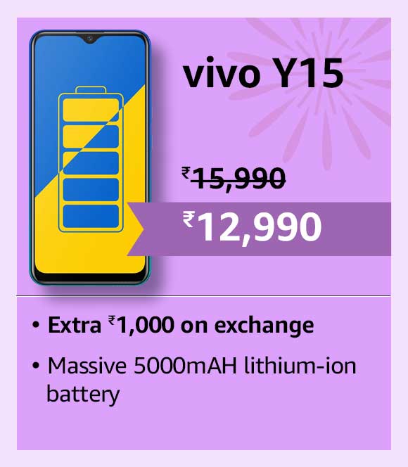 Buy Vivo Y15 with No Cost EMI + Additional Exchange offer