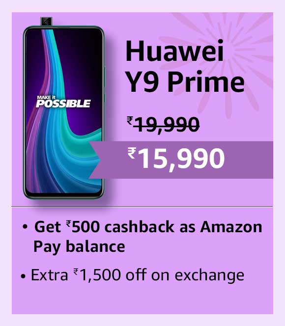 Purchase best featuring phone Huawei Y9 Prime 2019 with 20% off