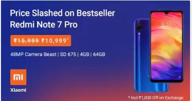 Redmi Note 7 Pro discounted to Rs.11,999/- on Flipkart