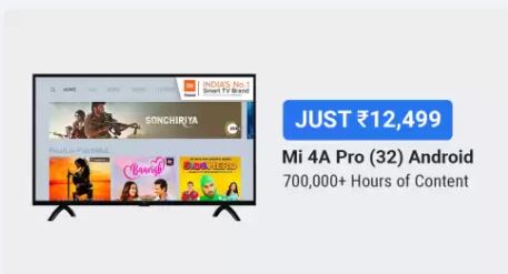 Special 16% discount on Mi TV 4A Pro 32 and 43 inch on Flipkart