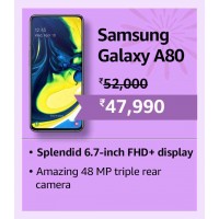 2024 Offers : Amazing 48 MP Triple rotating camera smartphone Samsung Galaxy A80 in Rs. 47990