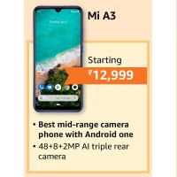 2024 Diwali Offers : Best Mid-Range Phone Mi A3 with Rs. 2000 discount