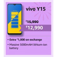 2024 Offers : Buy Vivo Y15 with No Cost EMI + Additional Exchange offer