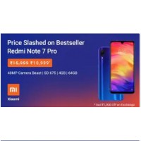 2024 Offers : Redmi Note 7 Pro discounted to Rs.11,999/- on Flipkart