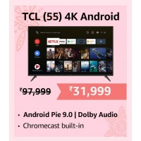 2024 Diwali Offers : Take TCL P8 series AI 4K UHD Certified Android Smart LED TV from Amazon and get range of entertainment experience with up to 55% off