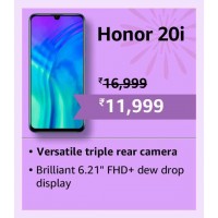 2024 Diwali Offers : Versetile camera & FHD+ drew drop display phone Honor 20i in Rs. 11999 on offer