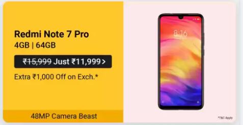 Avail 25 % discount on Redmi Note 7 Pro