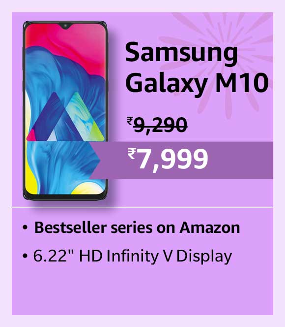 Buy Samsung Galaxy M10 only in Rs. 7999 from Amazon