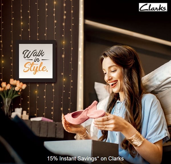 Clarks shoes stores Citi Bank offer: Get 15% instant discount* at Clarks shoes stores with Citi bank Credit & Debit Cards