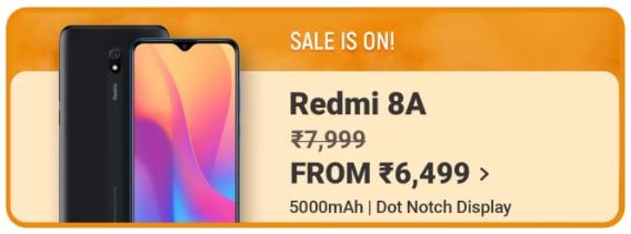 Discount of Rs.1500 on Redmi 8A