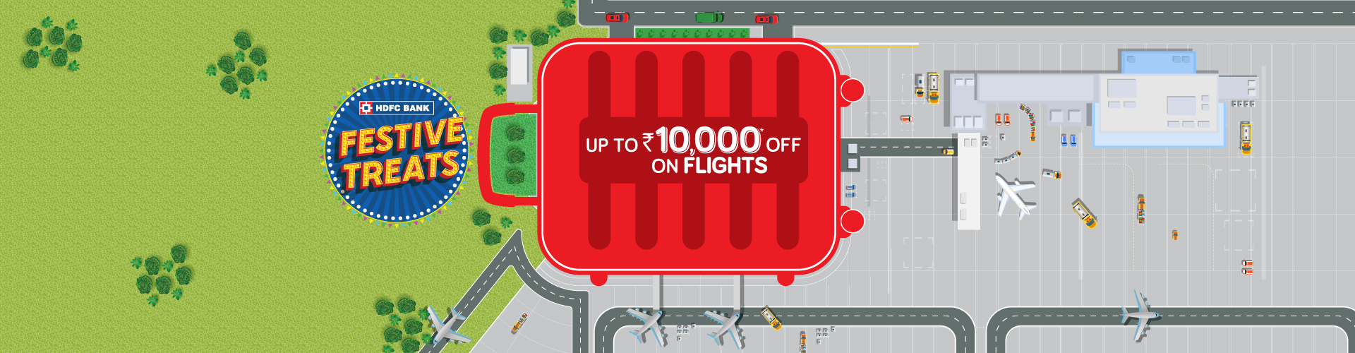 Flight Offer on Yatra.com with HDFC Bank Credit Card - Get up to Rs.2000/- off on Domestic flight and up to Rs.10000/- off on the International flight