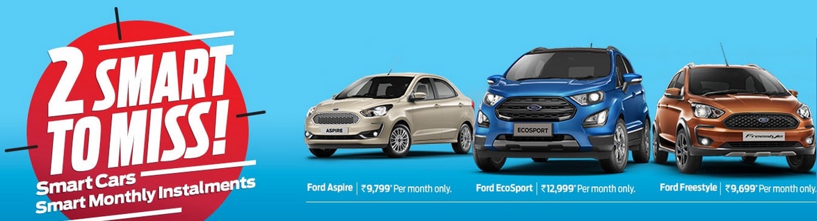 Ford Latest Offers - Get Exchange offer, Cash Benefit, and Low EMI Options on Fords Smart Cars, So Smartly Check Price and Book Quickly