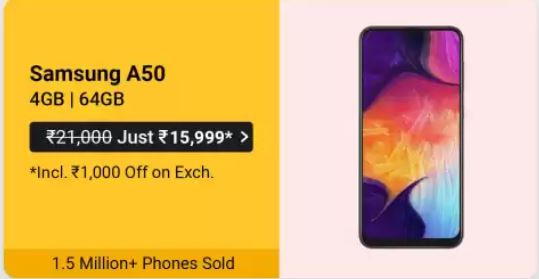 GALAXY A50 now starts at Rs.15,999/-