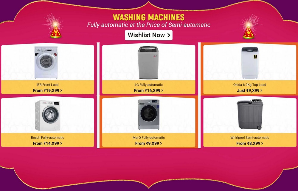 Get a Huge discount on a washing machine in Flipkart Big Diwali sale