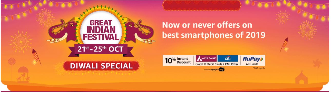 get more than 30% off on smartphones on Amazon under the Great Indian Festival Sale 2