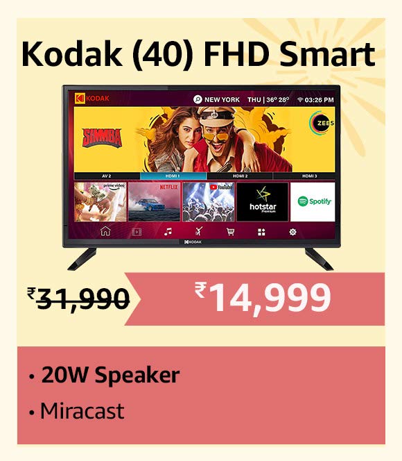 Kodak 40 Inch FHD Smart TV Offer Price is Rs 14999