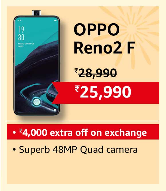 OPPO Reno2 F - with No Cost EMI/ Additional Exchange Offers