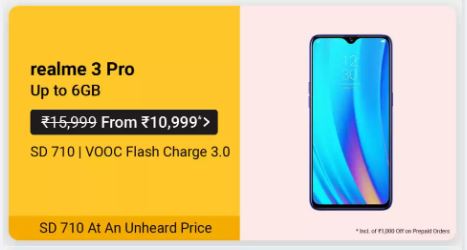 Price drops of Realme 3 Pro to Rs.11,999/-