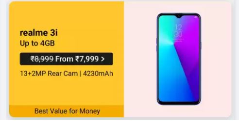 Realme 3i gets price drop in big billion days