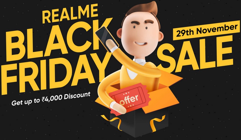 Realme Black Friday Sale - Get up to Rs.4000 off & extra benefits of discount coupons, exchange offer, No cost EMI offer and bank offer. 