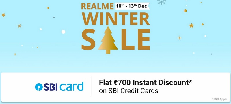 Realme Days on Flipkart - Flat 700 rupees discount with SBI Credit Card under Realme Winter Sale