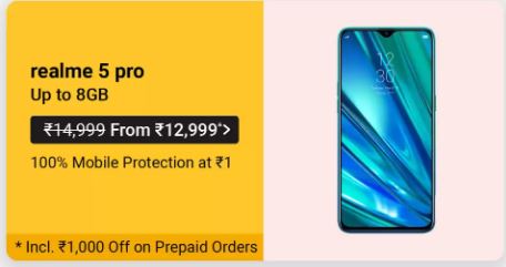 Rs.1000/- discount on Realme 5 Pro