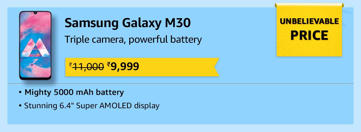 Samsung Galaxy M30 is available for only Rs 9999 Hurry up