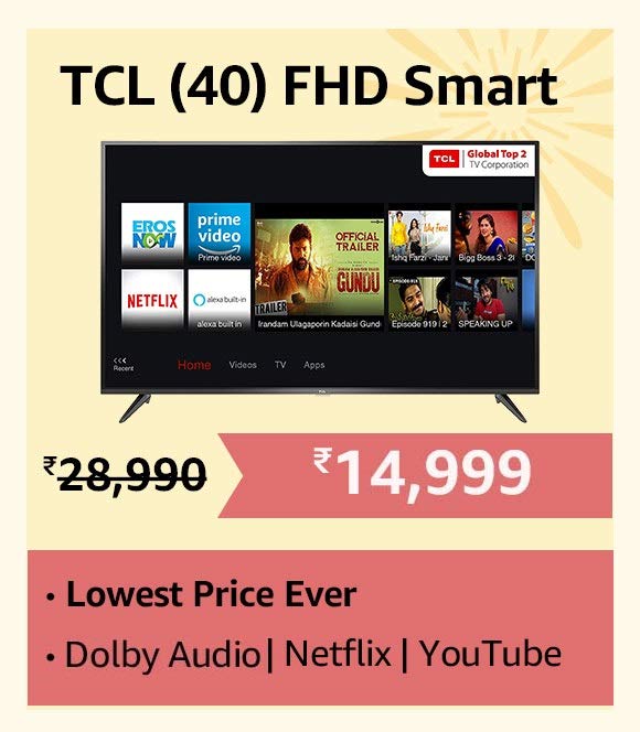 TCL 40 Inch FHD Smart TV with Smart Deal