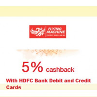 2024 Offers : Buy any product from the Flying Machine store, and get 5% cashback up to Rs.1000/- with HDFC BANK Card payment.