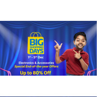 Flipkart Big shopping days on Electronics - Get up to 80% Off + 10% instant discount* with HDFC Bank transaction