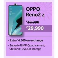 2024 Offers : Get Extra Rs. 4500 off on Exchange Offer for Qualcomm 20X Zoom smartphone - OPPO Reno2 Z