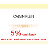 HDFC BANK Festive treat Offer at Calvin Klein stores - Get 5% cashback up to Rs.1500/- on HDFC Bank Cards payment