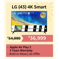 LG 43 Inch 4K Smart TV Only at Rs 36999 with Rs 14799 Exchange offer