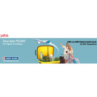 Yatra Offer - Get Flat Discount + No Cost EMI option on Domestic and International Flight with HDFC Bank Credit Cards EMI Transactions.