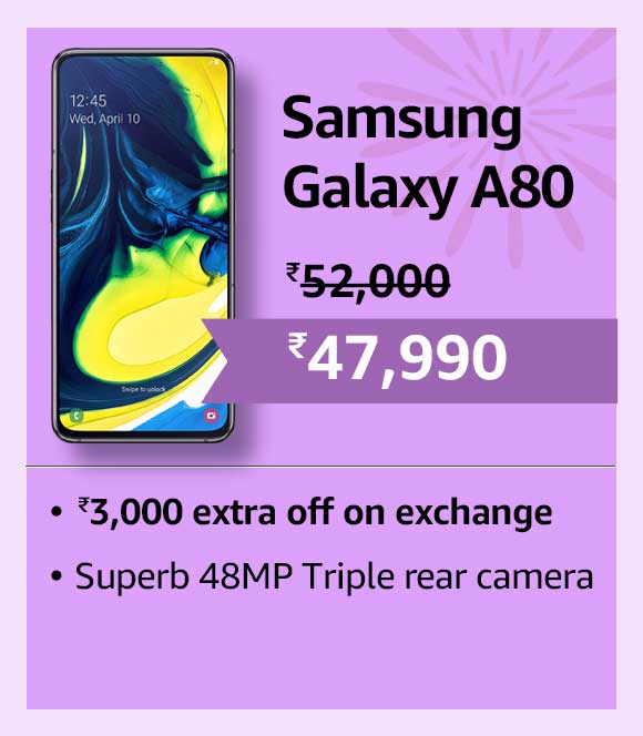 Triple camera Rotating Smartphone Samsung Galaxy A80 new price tag