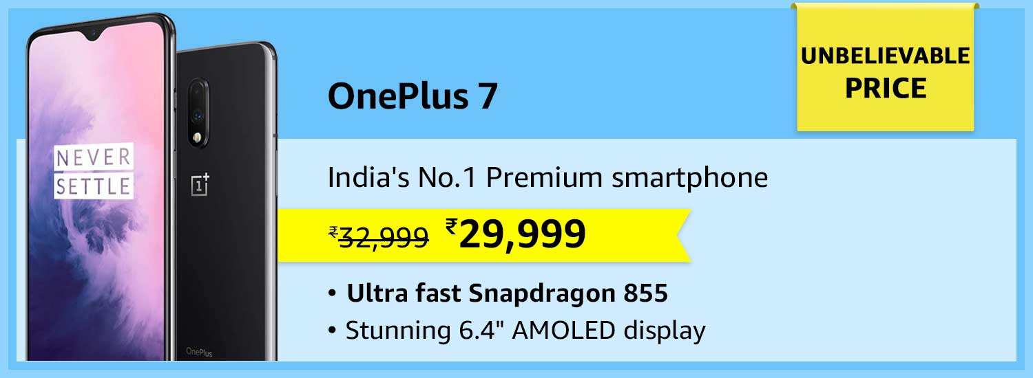 Ultra fast snapdragon 855+ OnePlus 7 smartphone in Rs. 29999