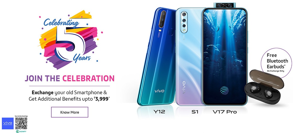 Vivo celebrating its 5th anniversary in India: Get Exciting Offers, Additional Benefits and free accessories